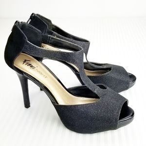 Fioni Night Black Heels Size 9